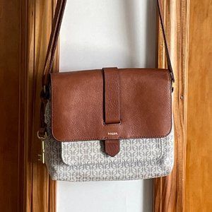 Fossil Genuine Leather Snap Crossbody Bag